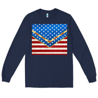 Navy glitter american flag Long Sleeve Tee - TumblerDesignByShophia