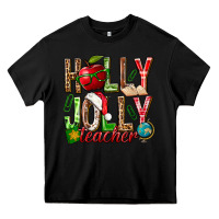 Black holly jolly teacher Heavy Core Tee - NancyCooperArtShop