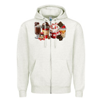 Chocolate Love Coffee Cups Zipper Hoodie | Teevron