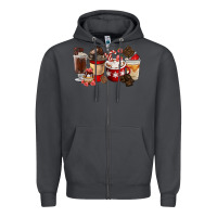 Smoke Chocolate Love Coffee Cups Zipper Hoodie - FaDigitalArtStudio