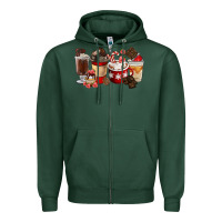 Sports Green Chocolate Love Coffee Cups Zipper Hoodie - FaDigitalArtStudio