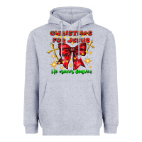 Heather Grey festive christmas message with crosses Heavyweight Hoodie - CowhideDigitalArt