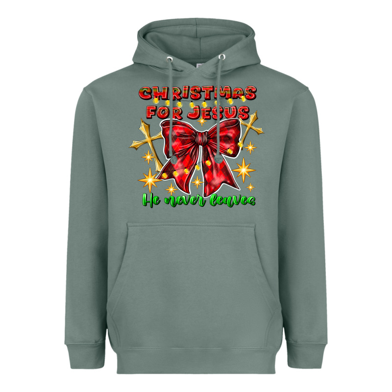Festive Christmas Message With Crosses Heavyweight Hoodie by CowhideDigitalArt | Teevron