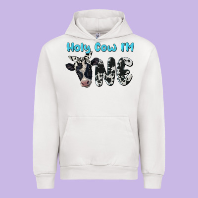 Holy Cow I'm One Urban Hoodie Designed By Barkaloodesign