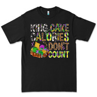 Black King Cake Calories Don't Count Mardi Gras Premium Tee - BundleAndBundleShop