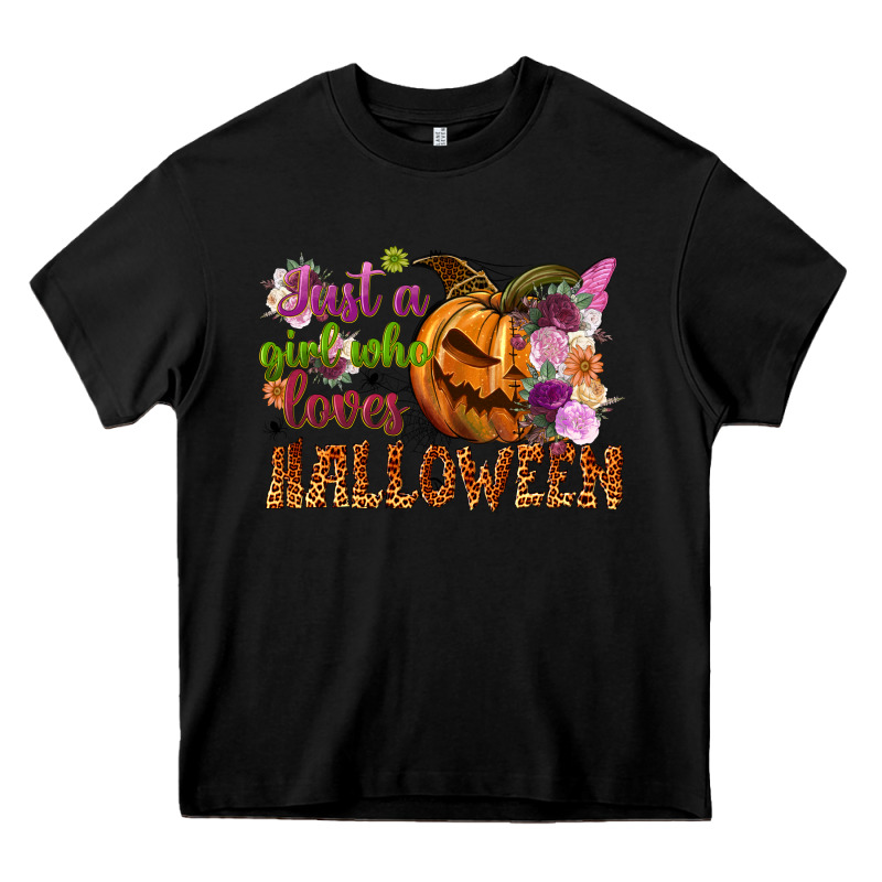 Just A Girl Who Loves Halloween Heavy Core Tee by NancyCooperArtShop | Teevron