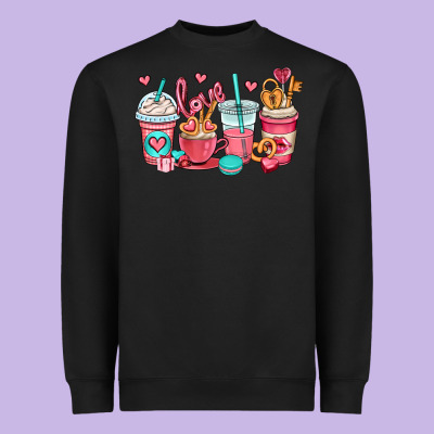Valentines Day Coffee Cups (1) Heavyweight Sweatshirt Designed By Oliviacreatesart