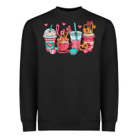 Black valentines day coffee cups (1) Heavyweight Sweatshirt - OliviaCreatesArt