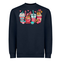 Navy valentines day coffee cups (1) Heavyweight Sweatshirt - OliviaCreatesArt