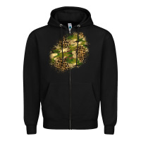 Black camouflage and leopard patch  5 Zipper Hoodie - BundleAndBundleShop