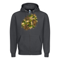 Smoke camouflage and leopard patch  5 Zipper Hoodie - BundleAndBundleShop