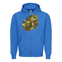 True Royal camouflage and leopard patch  5 Zipper Hoodie - BundleAndBundleShop