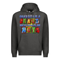 Charcoal Heather diversity is a fact indesion is an act Premium Hoodie - FaDigitalArtStudio