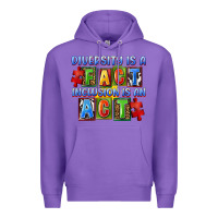 Purple diversity is a fact indesion is an act Premium Hoodie - FaDigitalArtStudio