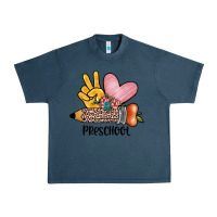 Midnight Navy peace love preschool Urban Heavy Tee - JahusDesignShop