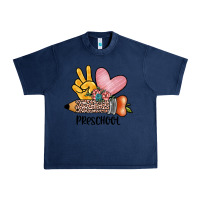 Navy peace love preschool Urban Heavy Tee - JahusDesignShop