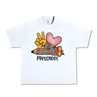 White peace love preschool Urban Heavy Tee - JahusDesignShop