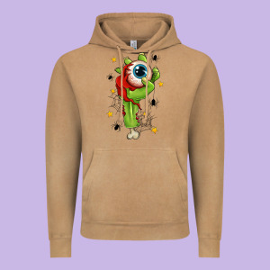 Zombie Hand With Eyeball Vintage Hoodie Designed By Texasbilliewilder