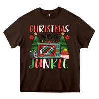 Chocolate Brown Christmas movie junkie Heavy Core Tee - MaliasSmallBusiness