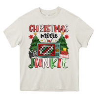 Cream Christmas movie junkie Heavy Core Tee - MaliasSmallBusiness