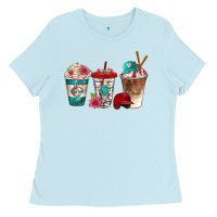 Baby Blue western baseball coffee cups bbs Ladies Tee - BundleAndBundleShop