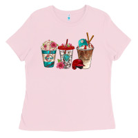 Bubblegum Pink western baseball coffee cups bbs Ladies Tee - BundleAndBundleShop