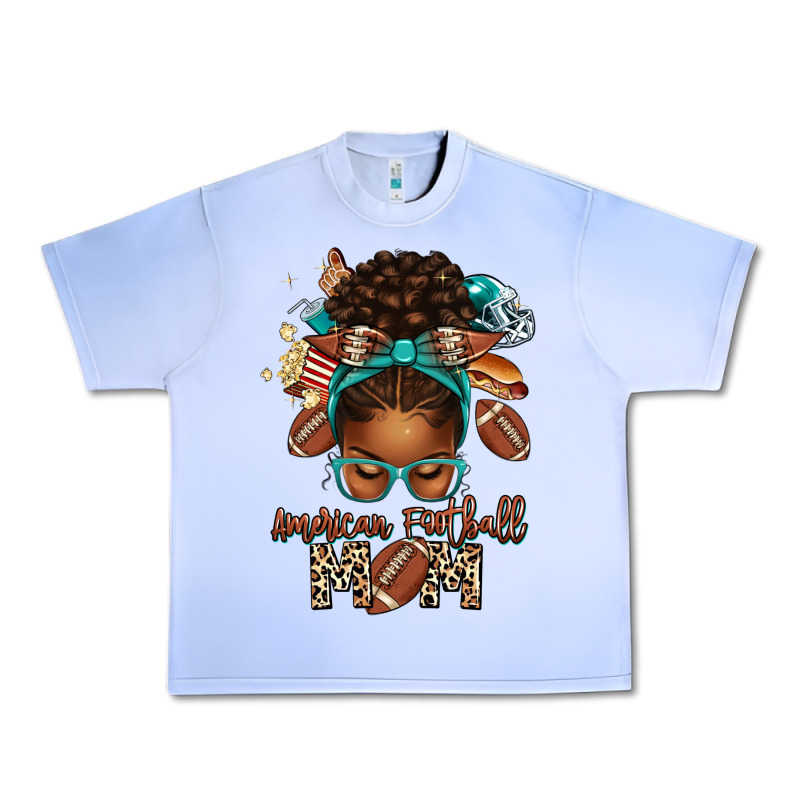American Football Mom Afro Messy Bun Urban Heavy Tee by texasbilliewilder | Teevron
