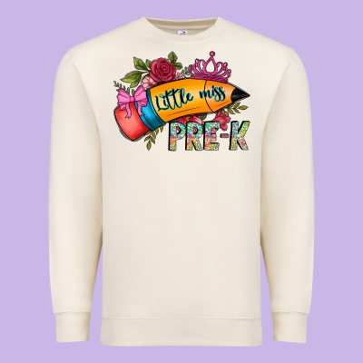 Little Miss Prek Premium Sweatshirt Designed By Cowhidedigitalart