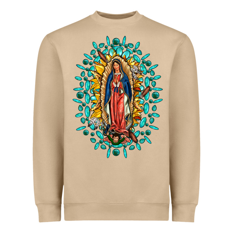 Our Lady Of Guadalupe Gemstone Sunflowers Heavyweight Sweatshirt by FaDigitalArtStudio | Teevron