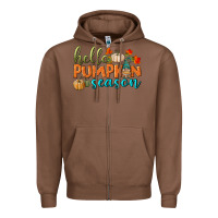 Chestnut hello pumpkin season Zipper Hoodie - BundleAndBundleShop