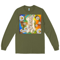 Army Green proud with daisies Long Sleeve Tee - TumblerDesignByShophia
