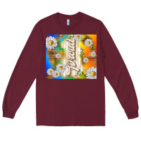Burgundy proud with daisies Long Sleeve Tee - TumblerDesignByShophia