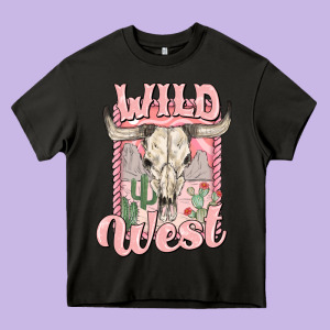 Wild West Heavy Core Tee Designed By Maliassmallbusiness
