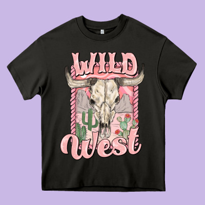 Wild West Heavy Core Tee Designed By Maliassmallbusiness