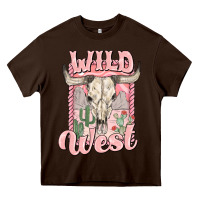 Chocolate Brown wild west Heavy Core Tee - MaliasSmallBusiness