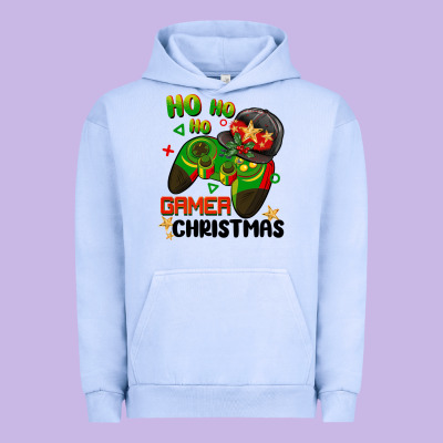 Ho Ho Ho Gamer Christmas Urban Hoodie Designed By Barkaloodesign