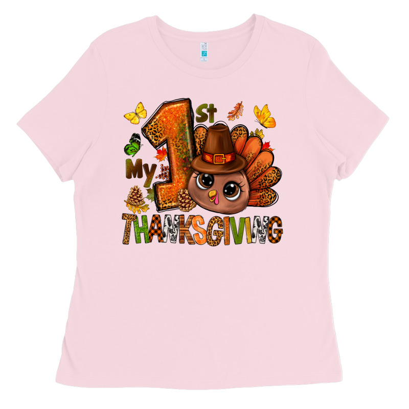 My First Thanksgiving With Turkey Bbs Ladies Tee by BundleAndBundleShop | Teevron