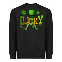 Black St. Patrick's lucky leprechaun Heavyweight Sweatshirt - OliviaCreatesArt
