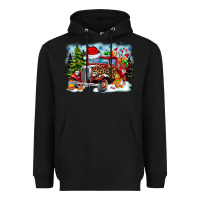 Black Christmas truck Heavyweight Hoodie - CowhideDigitalArt