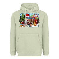 Matcha Christmas truck Heavyweight Hoodie - CowhideDigitalArt