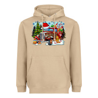 Mushroom Christmas truck Heavyweight Hoodie - CowhideDigitalArt