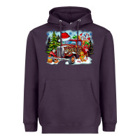 Plum Christmas truck Heavyweight Hoodie - CowhideDigitalArt
