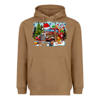 Toasted Coconut Christmas truck Heavyweight Hoodie - CowhideDigitalArt
