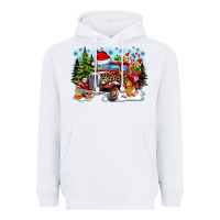 White Christmas truck Heavyweight Hoodie - CowhideDigitalArt