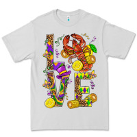 Dove Grey Love Crawfish Mardi Gras Premium Tee - BundleAndBundleShop