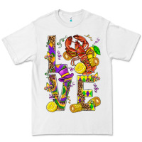 White Love Crawfish Mardi Gras Premium Tee - BundleAndBundleShop