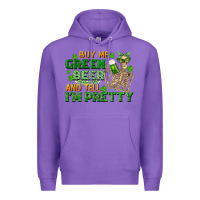 Purple buy me green beer and tell me i'm pretty Premium Hoodie - FaDigitalArtStudio