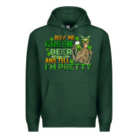 Sports Green buy me green beer and tell me i'm pretty Premium Hoodie - FaDigitalArtStudio