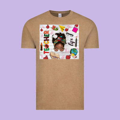Afro Teacher Life Vintage Tee Designed By Nancycooperartshop