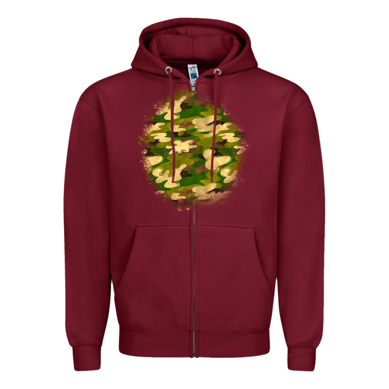 Camouflage Patch Zipper Hoodie by BundleAndBundleShop | Teevron